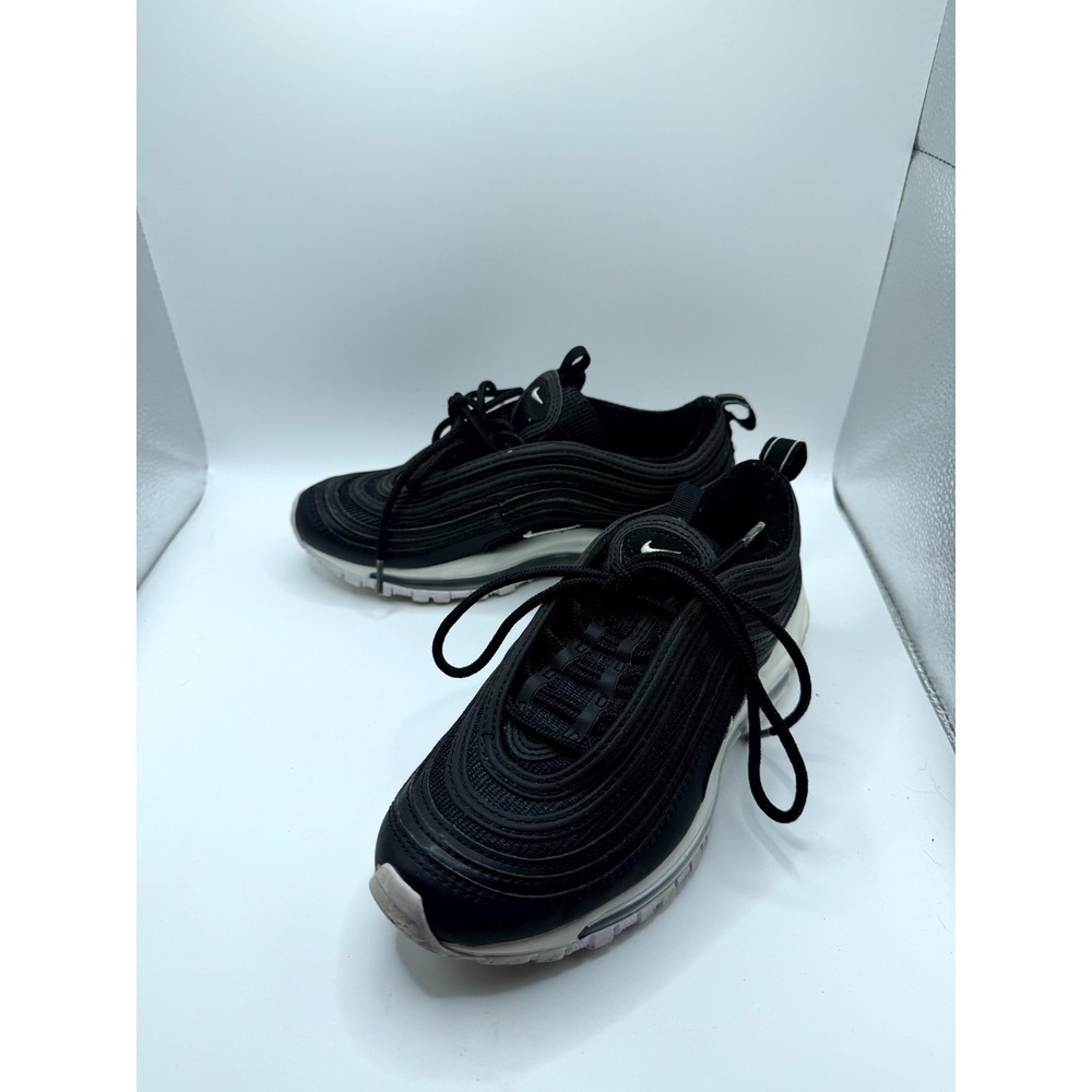 Nike Air Max 97 921826-001 Mens 3.5 Sneaker Black Leather Low Top Running Shoes